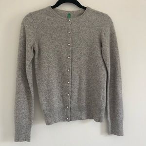United Colors of Benetton Wool Cardigan w/ Pearls